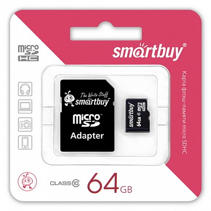 microSD 64GB SmartBuy cl.4 +1ad