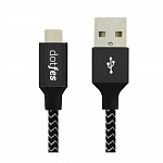 USB кабель micro DOTFES A06M Dual Color (1m) black