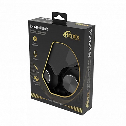 Наушники RITMIX RH-610M Black