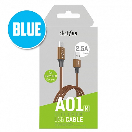 USB кабель micro DOTFES A01M (1m) blue