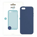 Клип-кейс PERO софт-тач для Apple iPhone 5/5S/SE синий