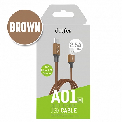 USB кабель micro DOTFES A01M (1m) brown