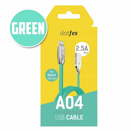 USB кабель DOTFES A04 Lightning (1m) green