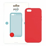 Клип-кейс PERO софт-тач для Apple iPhone 5/5S/SE красный