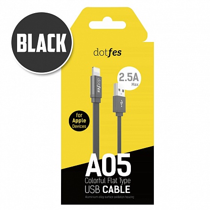 USB кабель DOTFES A05 Lightning (1m) black