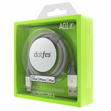 USB кабель DOTFES A01F Lightning MFI (1m) gray